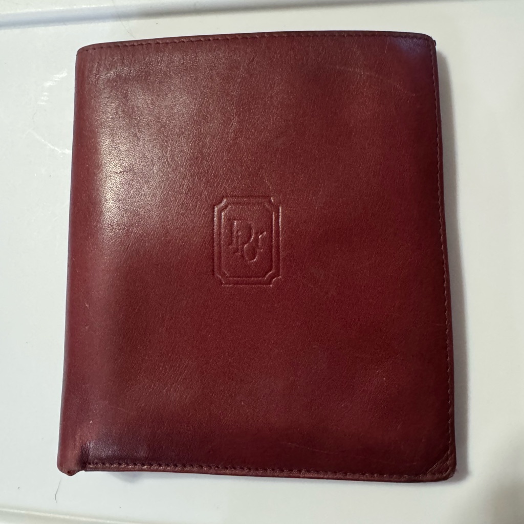 VintageDior Rich Burgundy Leather Card Holder
